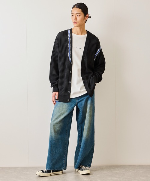 JUNRED(ジュンレッド)の「カラーステッチルーズカーディガン(カーディガン/ボレロ・メンズ・ブルー系その他4/ライトグレー/ブラック・S/L/M)」の22枚目の写真