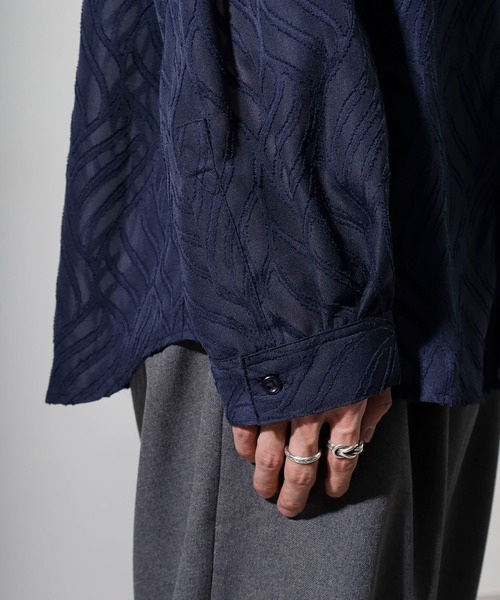 FUNALIVE(ファンアライブ)の「ciao シアーシャツ フラワー(シャツ/ブラウス・メンズ・ネイビー/アイボリー系2/ブラック系2/アイボリー系1/ブラック系1/ボルドー・L/M)」の12枚目の写真