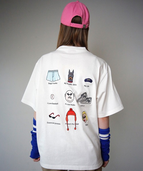 HUMAROUS(ヒューマラス)の「HUMAROUS Andre's day Tee(Tシャツ/カットソー・レディース・杢グレー/オフホワイト/ブラック/ブルー・MEDIUM/X-LARGE/LARGE)」の6枚目の写真