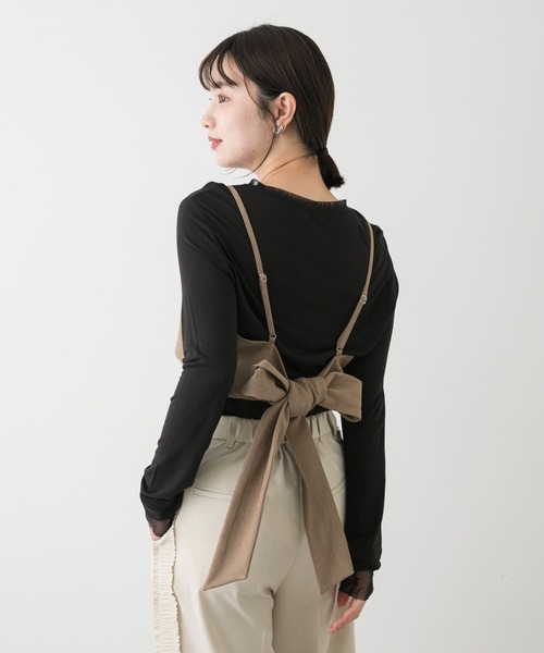 SENSE OF PLACE by URBAN RESEARCH(センスオブプレイスバイアーバンリサーチ)の「バックリボンビスチェ(その他トップス・レディース・ベージュ/ブラック・ONE)」の9枚目の写真