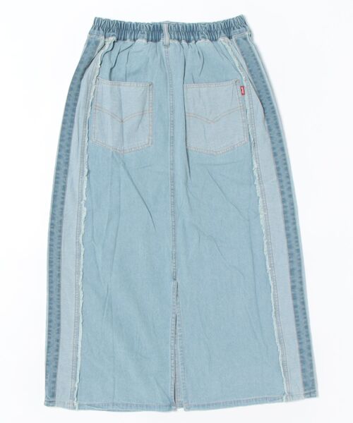 DOUBLE NAME（ダブルネーム）の「デニム切替トラックスカート（デニムスカート・レディース・サックスブルー/インディゴブルー・FREE）」の13枚目の写真