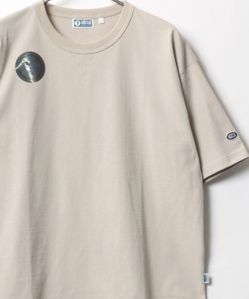 DISCUS（ディスカス）の「2026SS DISCUS/ディスカス オーバーサイズ USAコットン ワッペンロゴ刺繍 半袖 Tスウェット レディース メンズ トレーナー（Tシャツ/カットソー・レディース・オフホワイト/アッシュグレー/ブラック/ベージュ/ネイビー/ピンク/グリーン/ブルー/スミクロ・M/L/LL）」の5枚目の写真