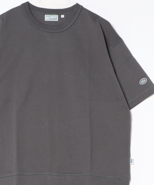 DISCUS（ディスカス）の「2026SS DISCUS/ディスカス オーバーサイズ USAコットン ワッペンロゴ刺繍 半袖 Tスウェット レディース メンズ トレーナー（Tシャツ/カットソー・レディース・オフホワイト/アッシュグレー/ブラック/ベージュ/ネイビー/ピンク/グリーン/ブルー/スミクロ・M/L/LL）」の3枚目の写真