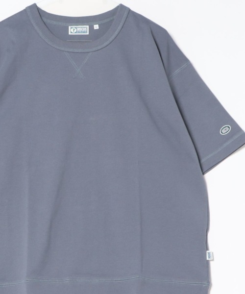 DISCUS（ディスカス）の「2026SS DISCUS/ディスカス オーバーサイズ USAコットン ワッペンロゴ刺繍 半袖 Tスウェット レディース メンズ トレーナー（Tシャツ/カットソー・レディース・オフホワイト/アッシュグレー/ブラック/ベージュ/ネイビー/ピンク/グリーン/ブルー/スミクロ・M/L/LL）」の8枚目の写真