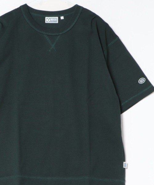 DISCUS（ディスカス）の「2026SS DISCUS/ディスカス オーバーサイズ USAコットン ワッペンロゴ刺繍 半袖 Tスウェット レディース メンズ トレーナー（Tシャツ/カットソー・レディース・オフホワイト/アッシュグレー/ブラック/ベージュ/ネイビー/ピンク/グリーン/ブルー/スミクロ・M/L/LL）」の6枚目の写真