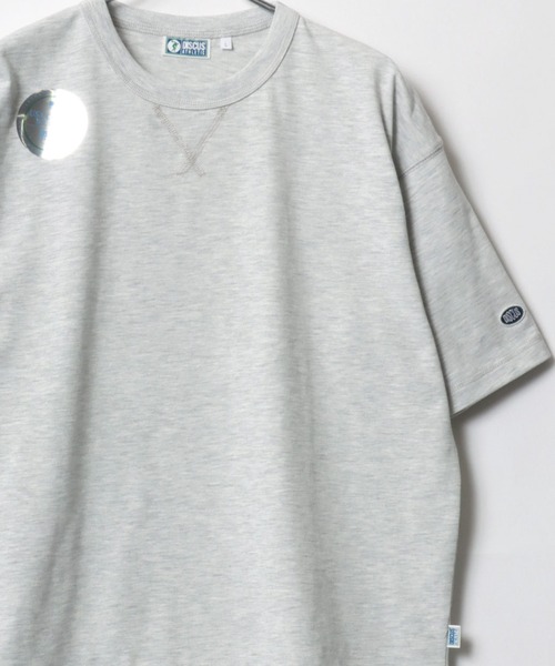 DISCUS（ディスカス）の「2026SS DISCUS/ディスカス オーバーサイズ USAコットン ワッペンロゴ刺繍 半袖 Tスウェット レディース メンズ トレーナー（Tシャツ/カットソー・レディース・オフホワイト/アッシュグレー/ブラック/ベージュ/ネイビー/ピンク/グリーン/ブルー/スミクロ・M/L/LL）」の4枚目の写真