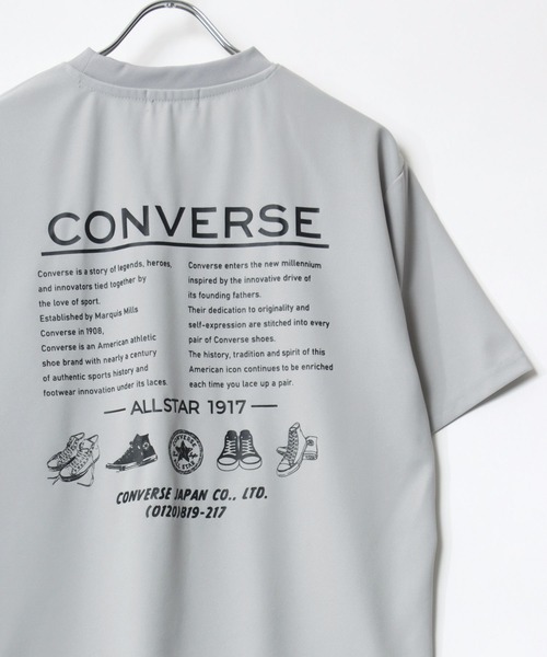 CONVERSE(コンバース)の「CONVERSE/コンバース アムンゼン 接触冷感 UVカット ワンポイント刺繍 バックプリント ポケット付き クルーネック半袖Tシャツ レディース メンズ(Tシャツ/カットソー・レディース・ブラック系その他/ホワイト系その他/ブルー/ベージュ/ブラック/ライトグレー/ホワイト/ブルー系その他2/ブラック系その他2/ホワイト系その他4/ホワイト系その他3/ホワイト系その他2/グレイッシュブルー/スミクロ/ブルー系その他/グレー系その他・M/LL/L)」の1枚目の写真