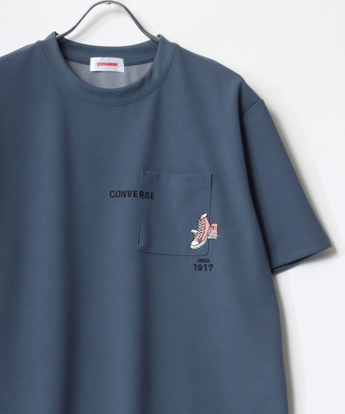 CONVERSE(コンバース)の「CONVERSE/コンバース アムンゼン 接触冷感 UVカット ワンポイント刺繍 バックプリント ポケット付き クルーネック半袖Tシャツ レディース メンズ(Tシャツ/カットソー・レディース・ブラック系その他/ホワイト系その他/ブルー/ベージュ/ブラック/ライトグレー/ホワイト/ブルー系その他2/ブラック系その他2/ホワイト系その他4/ホワイト系その他3/ホワイト系その他2/グレイッシュブルー/スミクロ/ブルー系その他/グレー系その他・M/LL/L)」の15枚目の写真