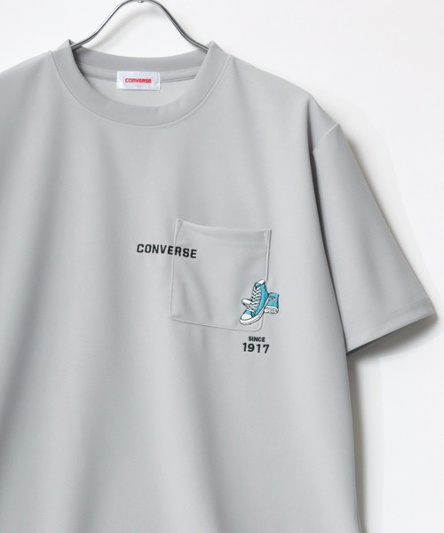CONVERSE(コンバース)の「CONVERSE/コンバース アムンゼン 接触冷感 UVカット ワンポイント刺繍 バックプリント ポケット付き クルーネック半袖Tシャツ レディース メンズ(Tシャツ/カットソー・レディース・ブラック系その他/ホワイト系その他/ブルー/ベージュ/ブラック/ライトグレー/ホワイト/ブルー系その他2/ブラック系その他2/ホワイト系その他4/ホワイト系その他3/ホワイト系その他2/グレイッシュブルー/スミクロ/ブルー系その他/グレー系その他・M/LL/L)」の11枚目の写真