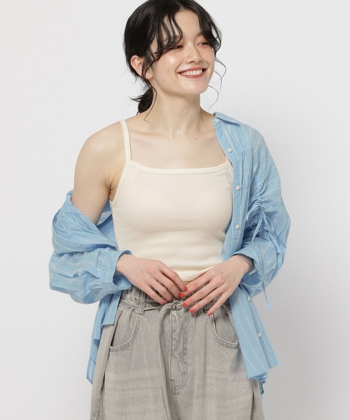 niko and...（ニコアンド）の「ルームドライ/カップ付きキャミソール（キャミソール・レディース・チャコール/レッド/ブラック/アイボリー/グリーン・MEDIUM/LARGE）」の3枚目の写真