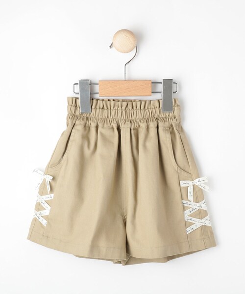 SHOO・LA・RUE（シューラルー）の「【100-150cm】大人ぽい着こなしに サイドレースアップ ショートパンツ（その他パンツ・キッズ・ブラック/ベージュ・10/11/12/13/14/15 ）」の3枚目の写真