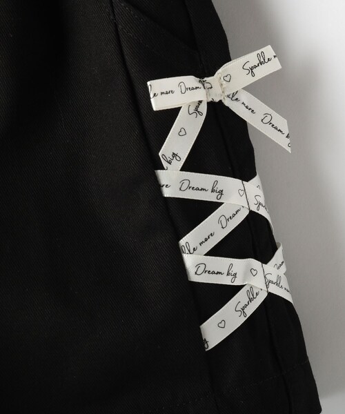 SHOO・LA・RUE（シューラルー）の「【100-150cm】大人ぽい着こなしに サイドレースアップ ショートパンツ（その他パンツ・キッズ・ブラック/ベージュ・10/11/12/13/14/15 ）」の9枚目の写真