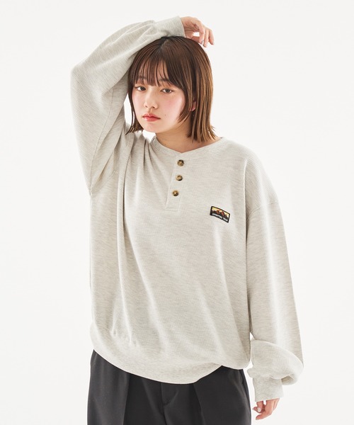 HENRY NECK PIGMENT PROCESSIN THERMAL LONG SLEEVE TEE/ヘンリー