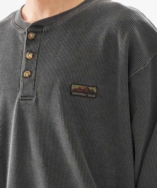 kutir（クティール）の「HENRY NECK PIGMENT PROCESSIN THERMAL LONG SLEEVE TEE/ヘンリーネックピグメント加工サーマルロンT（スウェット・メンズ・ネイビー/杢グレー/ブラック・MEDIUM/LARGE）」の19枚目の写真