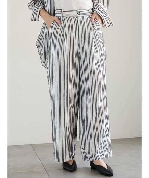 Te chichi（テチチ）の「シェイドストライプタックパンツ（セットアップ可）《2025spring catalog item》（その他パンツ・レディース・ブラック・F）」の6枚目の写真