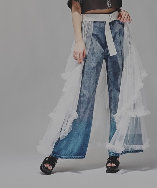 HARE（ハレ）の「チュールフリルベルトスカート(HARE)（スカート・レディース・ホワイト/ブラック/グレー/ブラウン・FREE）」の18枚目の写真