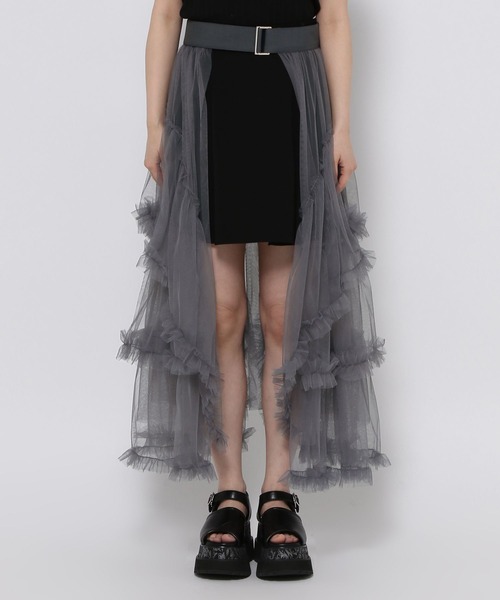 HAREハレ チュールフリルベルトスカート ティアード 巻きスカート HARE
