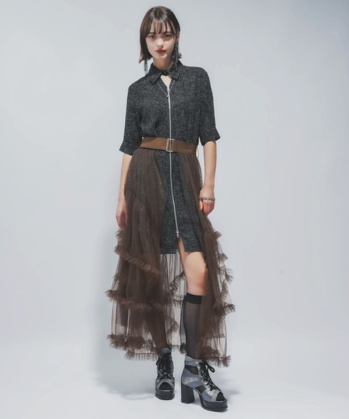 現行品売り切れ色　チュールフリルベルトスカート　HARE ハレ セール】チュールフリルベルトスカート(HARE)（スカート）｜HARE（ハレ