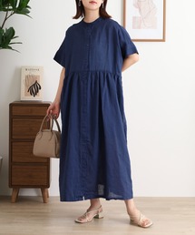 ワンピース（ブルー・ネイビー/青色系・リネン・麻）ファッション通販  