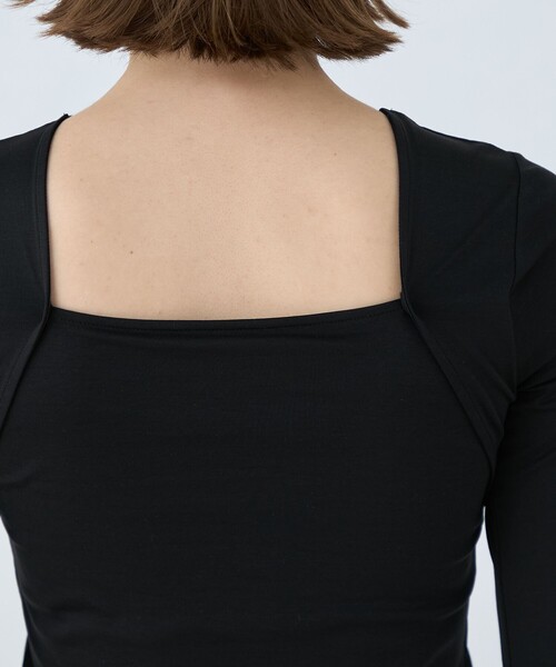 BALLSEY(ボールジィ)の「ノーブルスムース バックシャンプルオーバー(Tシャツ/カットソー・レディース・ホワイト/ブラック・S)」の8枚目の写真