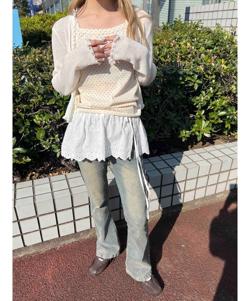 PHILLY(フィリー)の「【PHILLY】シンプルドットキャミソール(キャミソール・レディース・ブラック/アイボリー・FREE)」の7枚目の写真