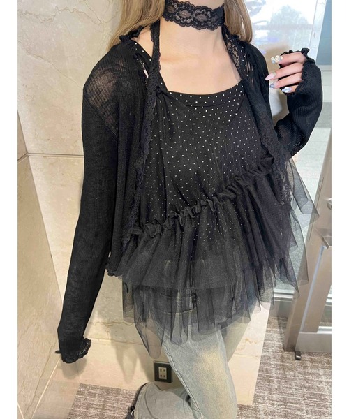 PHILLY(フィリー)の「【PHILLY】シンプルドットキャミソール(キャミソール・レディース・ブラック/アイボリー・FREE)」の12枚目の写真