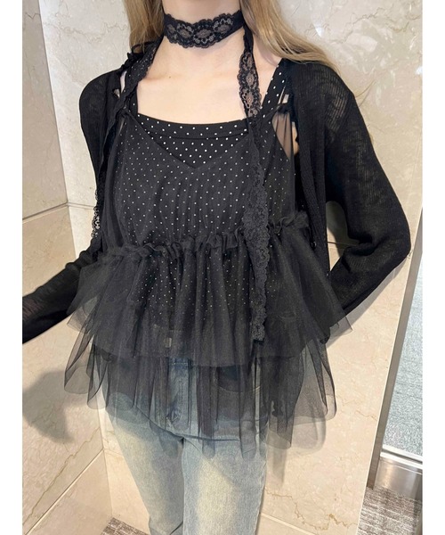 PHILLY(フィリー)の「【PHILLY】シンプルドットキャミソール(キャミソール・レディース・ブラック/アイボリー・FREE)」の13枚目の写真