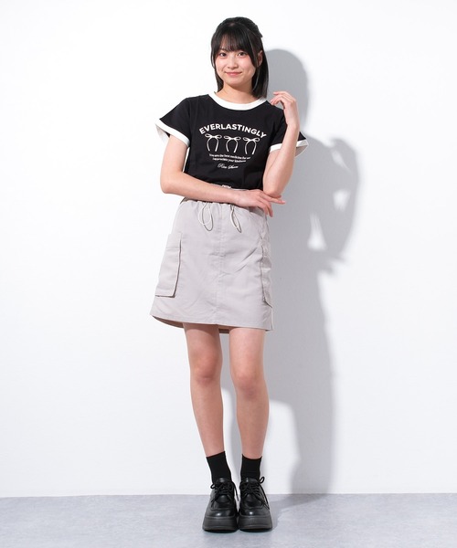 RiCO SUCRE(リコシュクレ)の「リボンプリントリンガーTシャツ(Tシャツ/カットソー・キッズ・ピンク/オフホワイト/サックスブルー/ブラック・140/150/160/130/165)」の13枚目の写真