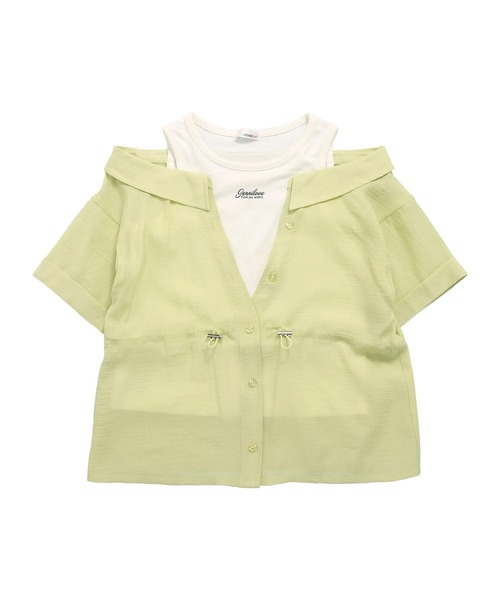 JENNI love（ジェニィラブ）の「【リバイバルアイテム】肩あきドッキングシアーシャツ（シャツ/ブラウス・キッズ・サックスブルー/イエロー/ラベンダー・130cm/140cm/150cm/160cm）」の13枚目の写真