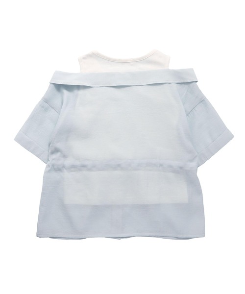 JENNI love（ジェニィラブ）の「【リバイバルアイテム】肩あきドッキングシアーシャツ（シャツ/ブラウス・キッズ・サックスブルー/イエロー/ラベンダー・130cm/140cm/150cm/160cm）」の16枚目の写真