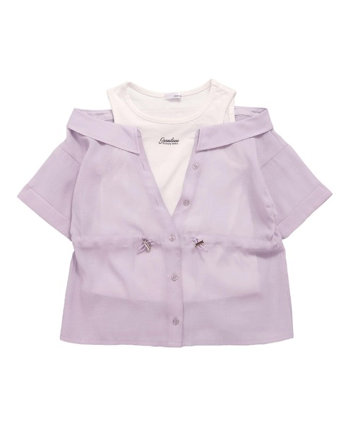 JENNI love（ジェニィラブ）の「【リバイバルアイテム】肩あきドッキングシアーシャツ（シャツ/ブラウス・キッズ・サックスブルー/イエロー/ラベンダー・130cm/140cm/150cm/160cm）」の17枚目の写真