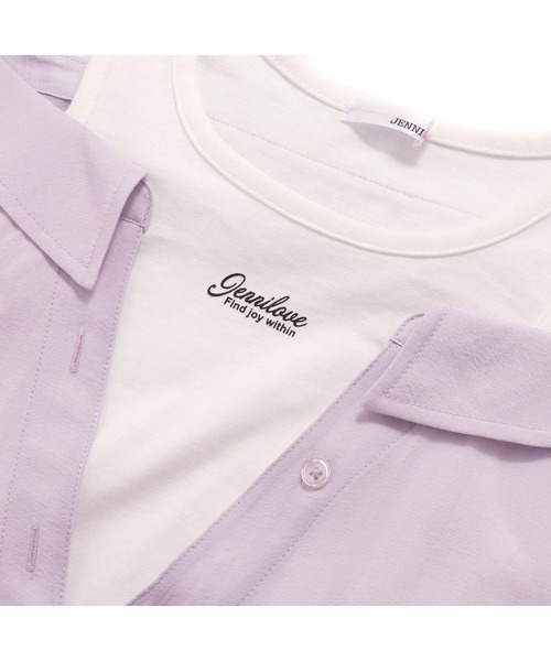 JENNI love（ジェニィラブ）の「【リバイバルアイテム】肩あきドッキングシアーシャツ（シャツ/ブラウス・キッズ・サックスブルー/イエロー/ラベンダー・130cm/140cm/150cm/160cm）」の8枚目の写真