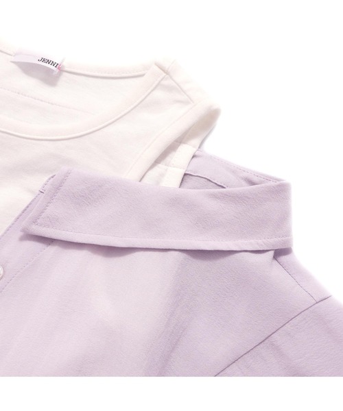 JENNI love（ジェニィラブ）の「【リバイバルアイテム】肩あきドッキングシアーシャツ（シャツ/ブラウス・キッズ・サックスブルー/イエロー/ラベンダー・130cm/140cm/150cm/160cm）」の9枚目の写真