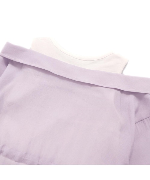 JENNI love（ジェニィラブ）の「【リバイバルアイテム】肩あきドッキングシアーシャツ（シャツ/ブラウス・キッズ・サックスブルー/イエロー/ラベンダー・130cm/140cm/150cm/160cm）」の12枚目の写真