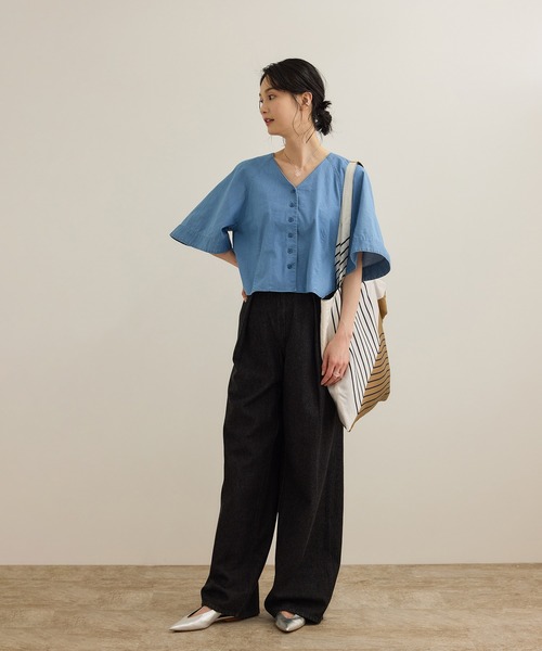 ROPE'(ロペ)の「幾何学柄シルクトートバッグ(トートバッグ・レディース・サックスブルー/オフホワイト・FREE)」の8枚目の写真