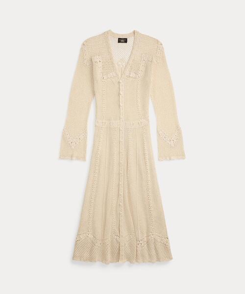 RRL(ダブル アール エル)の「クロシェディテール ポインテール ダスター(カーディガン/ボレロ・レディース・ナチュラル・3/4/5/1/2)」の1枚目の写真