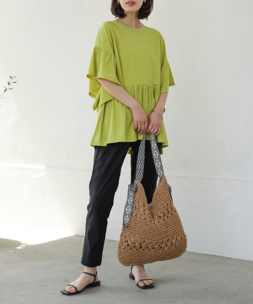 Bou Jeloud(ブージュルード)の「カノコワイドギャザープルオーバー(Tシャツ/カットソー・レディース・グレイッシュベージュ/キャメル/ブラック/イエロー・FREE)」の6枚目の写真