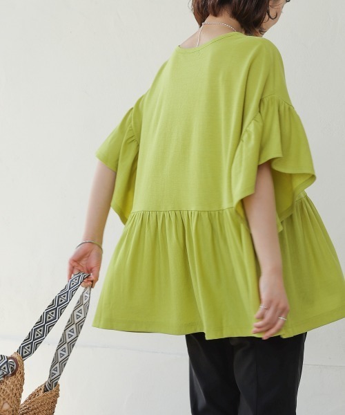 Bou Jeloud(ブージュルード)の「カノコワイドギャザープルオーバー(Tシャツ/カットソー・レディース・グレイッシュベージュ/キャメル/ブラック/イエロー・FREE)」の7枚目の写真