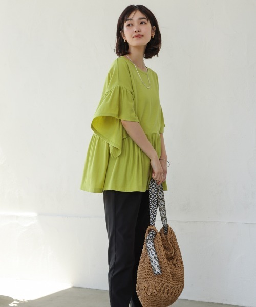 Bou Jeloud(ブージュルード)の「カノコワイドギャザープルオーバー(Tシャツ/カットソー・レディース・グレイッシュベージュ/キャメル/ブラック/イエロー・FREE)」の8枚目の写真