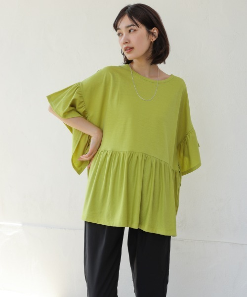 Bou Jeloud(ブージュルード)の「カノコワイドギャザープルオーバー(Tシャツ/カットソー・レディース・グレイッシュベージュ/キャメル/ブラック/イエロー・FREE)」の11枚目の写真