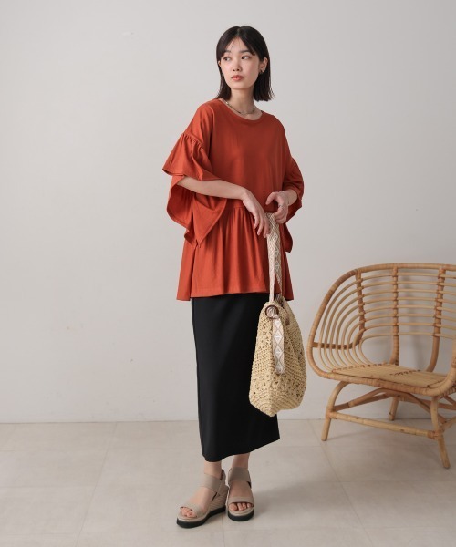 Bou Jeloud(ブージュルード)の「カノコワイドギャザープルオーバー(Tシャツ/カットソー・レディース・グレイッシュベージュ/キャメル/ブラック/イエロー・FREE)」の20枚目の写真