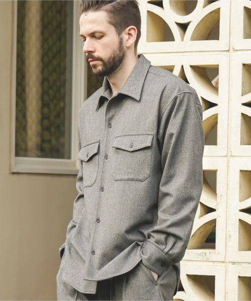 MR.OLIVE(ミスターオリーブ)の「PEACHSKIN STRETCH GABARDINE / CPO SHIRT(シャツ/ブラウス・メンズ・グレー/ネイビー・SMALL/MEDIUM/LARGE)」の10枚目の写真