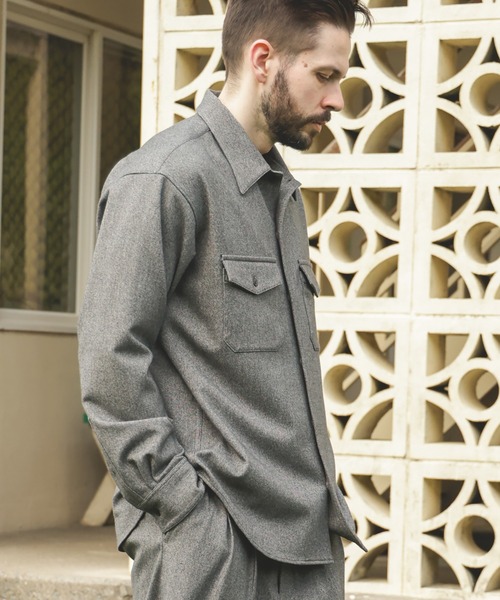 MR.OLIVE(ミスターオリーブ)の「PEACHSKIN STRETCH GABARDINE / CPO SHIRT(シャツ/ブラウス・メンズ・グレー/ネイビー・SMALL/MEDIUM/LARGE)」の9枚目の写真