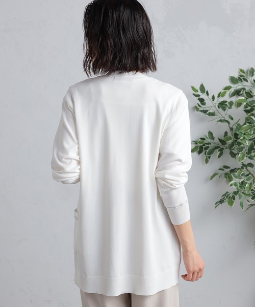 GALLORIA（ギャローリア）の「UVカット　ロングトッパーカーディガン（カーディガン/ボレロ・レディース・ネイビー/ホワイト/ライトグレー・L/LL/S/M）」の6枚目の写真