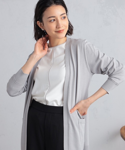 GALLORIA（ギャローリア）の「UVカット　ロングトッパーカーディガン（カーディガン/ボレロ・レディース・ネイビー/ホワイト/ライトグレー・L/LL/S/M）」の8枚目の写真