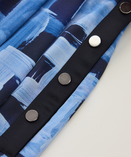 セール】スクエア ジオメトリックプリントスカート/イージーケア