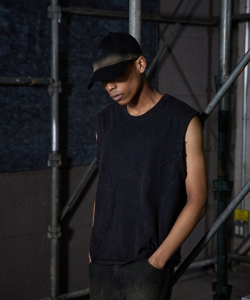 ANDER HUNK（アンダーハンク）の「Overdyed Dameged Cap / オーバーダイダメージキャップ（キャップ・メンズ・グレー/ブラック・FREE）」の5枚目の写真