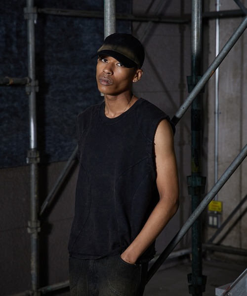 ANDER HUNK（アンダーハンク）の「Overdyed Dameged Cap / オーバーダイダメージキャップ（キャップ・メンズ・グレー/ブラック・FREE）」の4枚目の写真