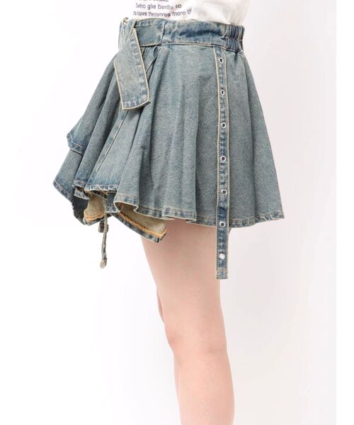 jouetie（ジュエティ）の「アシメヘムデニムミニスカート【セットアップ対応】（デニムスカート・レディース・ブラック/ブルー・MEDIUM）」の22枚目の写真