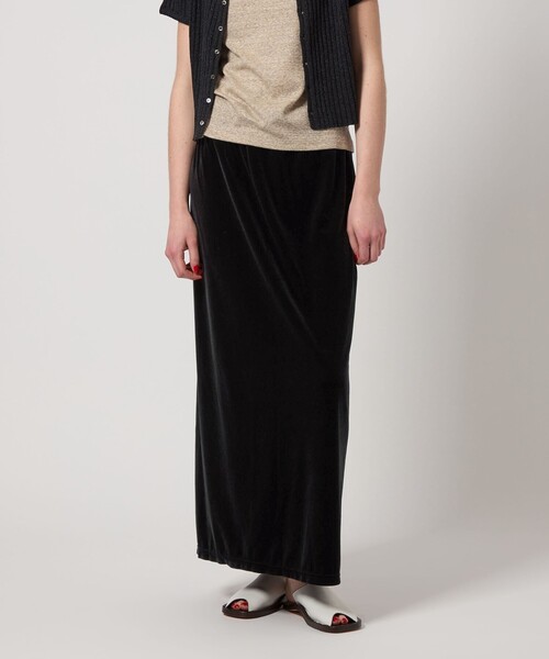ロングスカート ベロア ブラウン ブラック S/3XL Steven Alan>ベロア ロング スカート(スカート)|Steven Alan